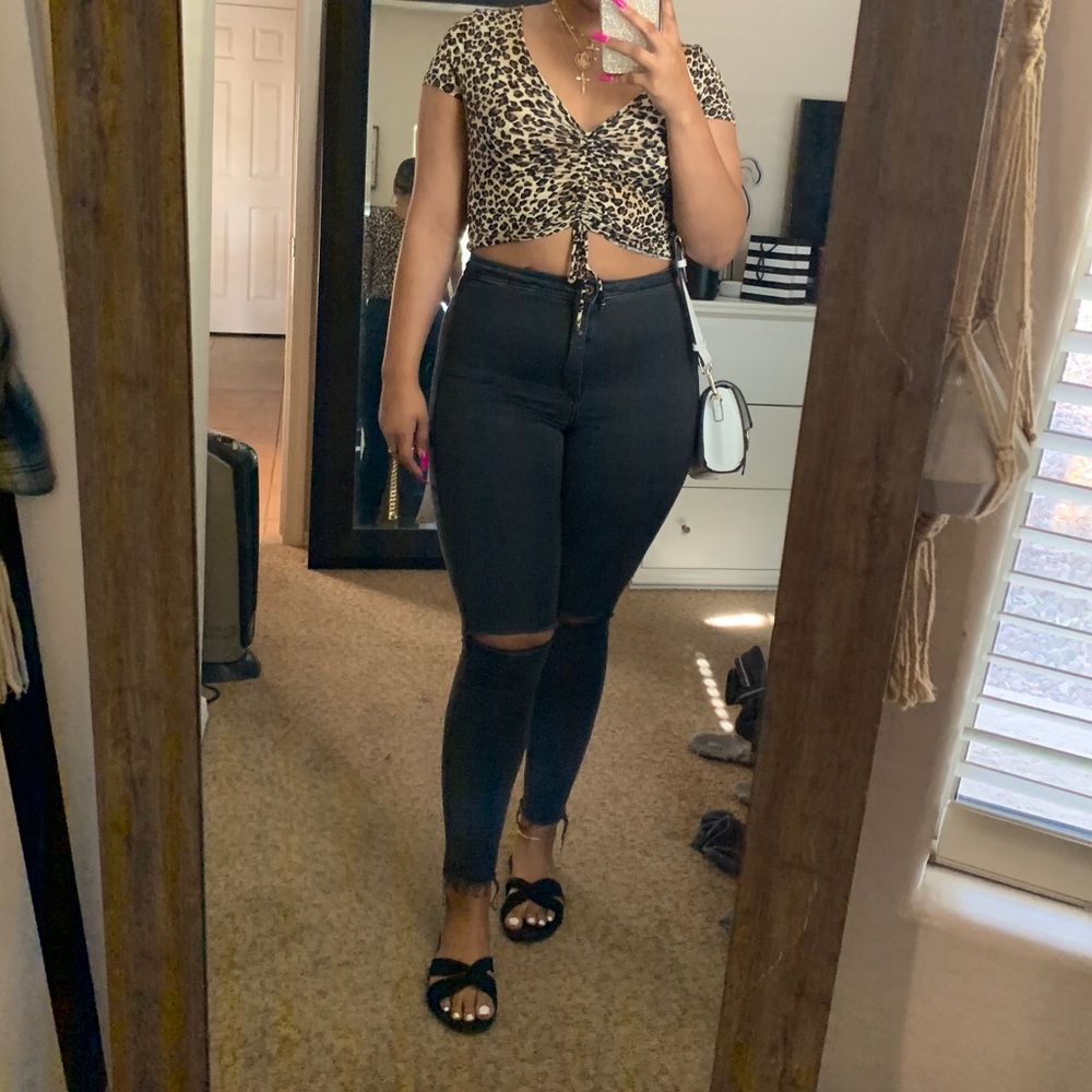 skinny high waist black jeans
